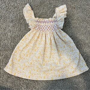 Zara Yellow and Purple Smocked Kids Dress